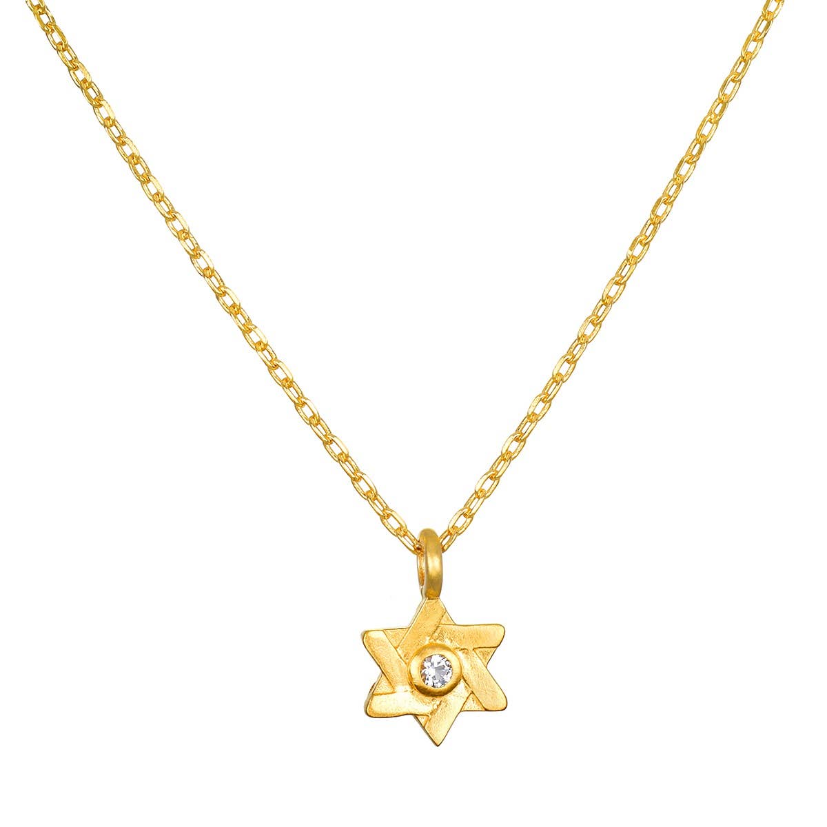Guiding Faith White Topaz Star of David Necklace