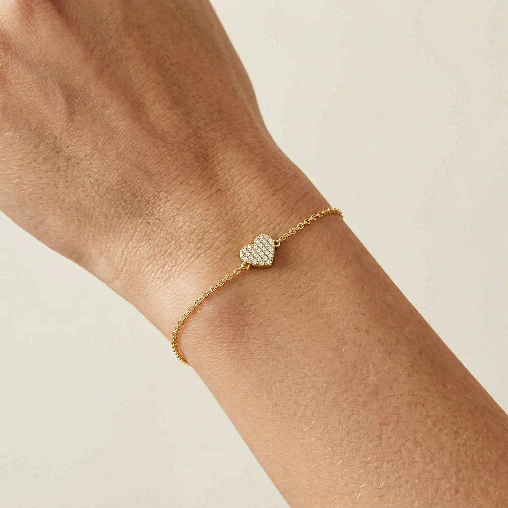 All Heart Diamond Chain Bracelet