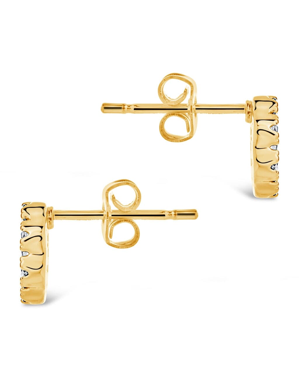 CZ Bezel Frame Stud Earrings