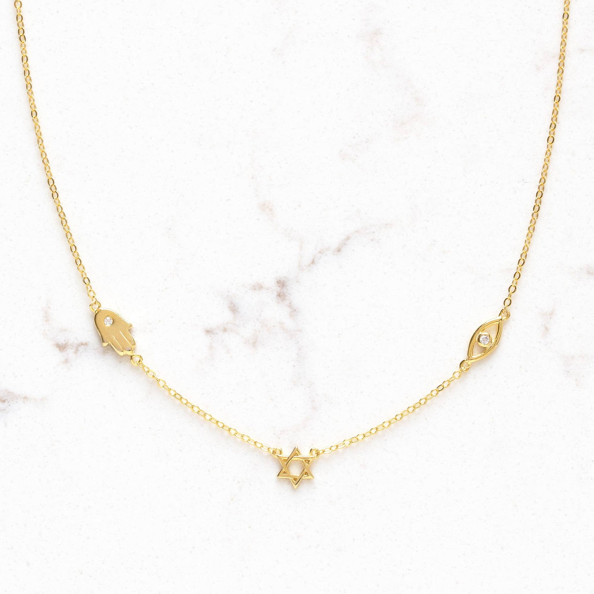 Tiny Judaica Charm Necklace