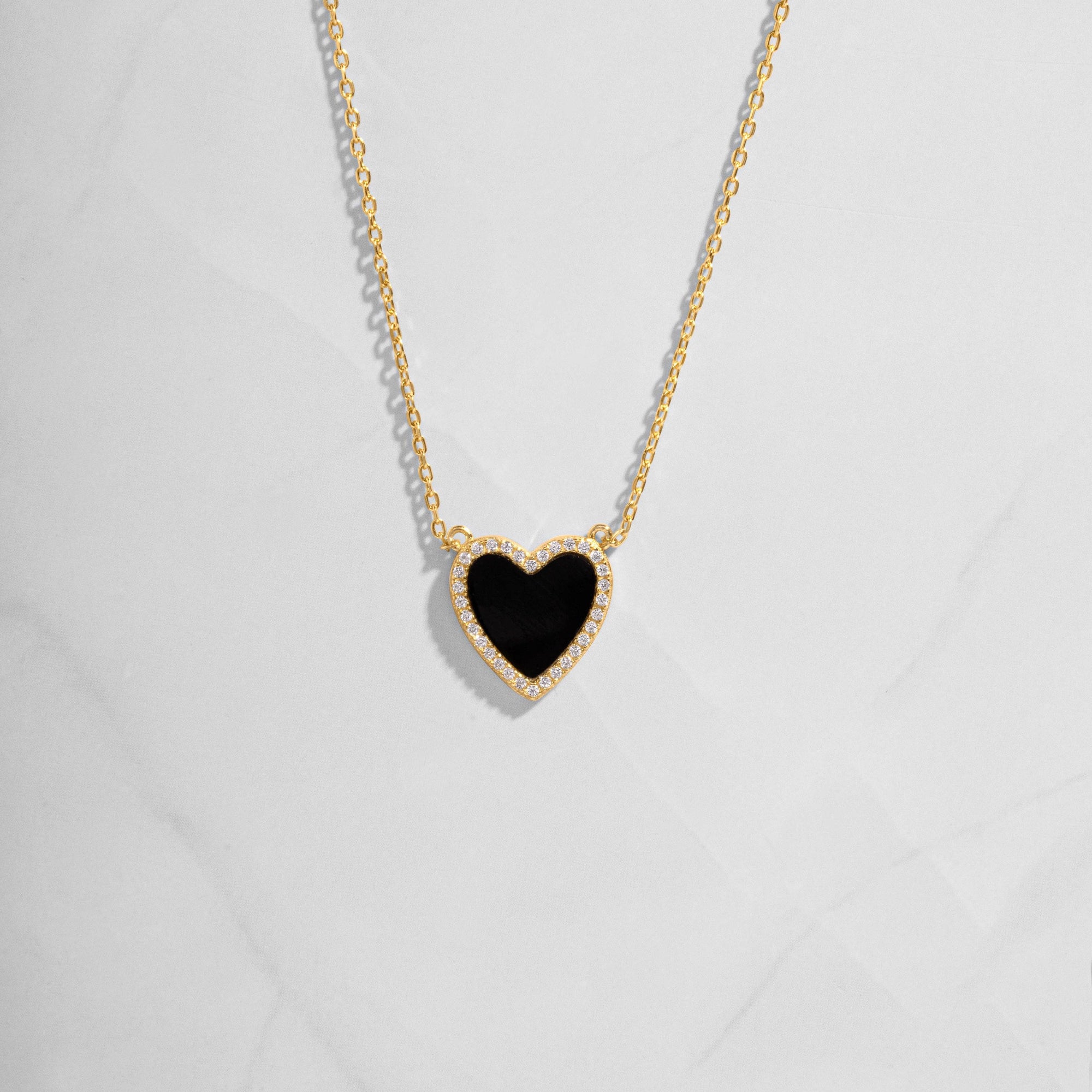 Black Onyx Heart Necklace