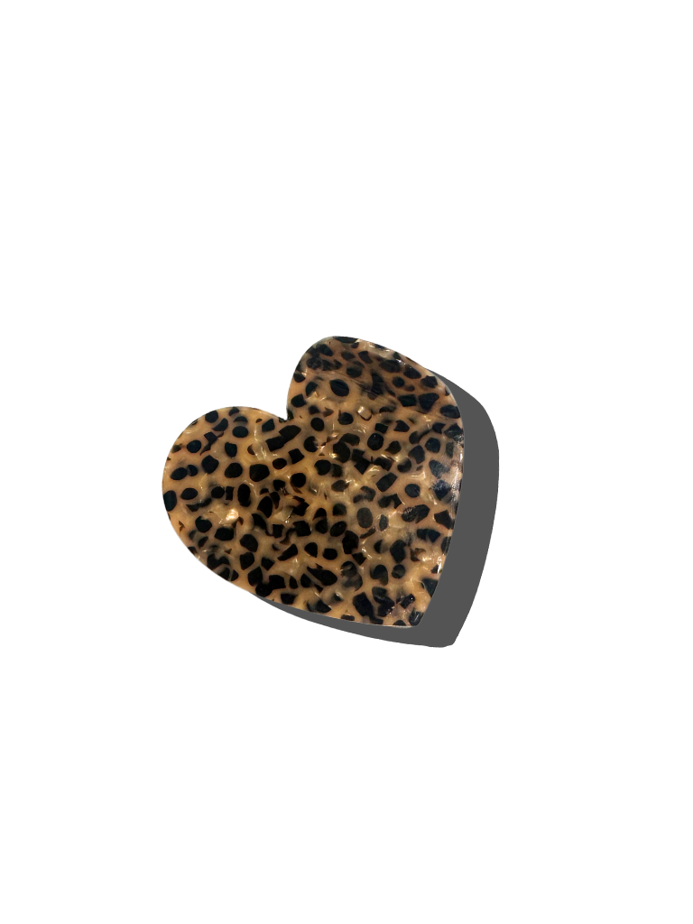 Animal Print Heart Hair Clip