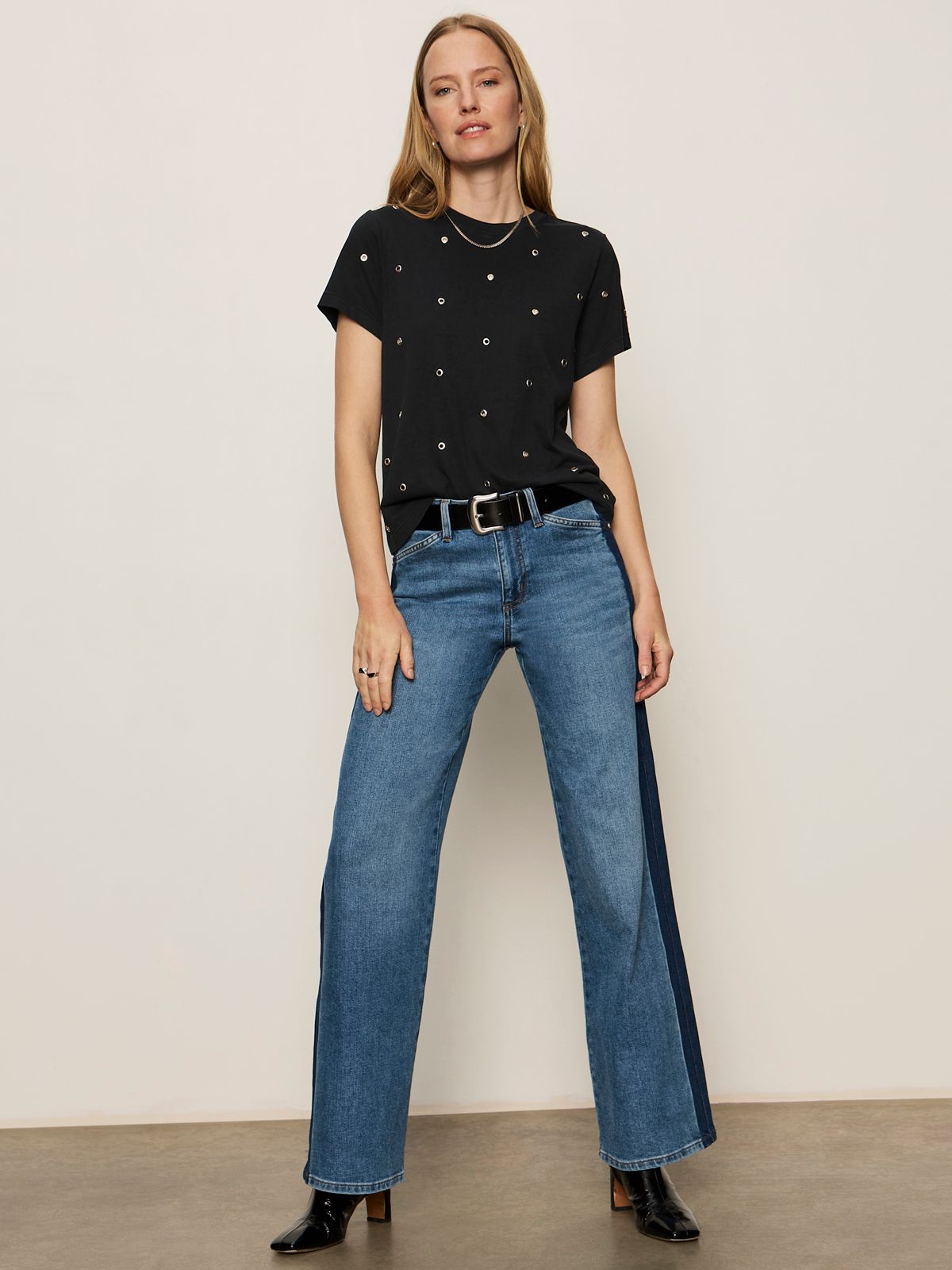 Grommet Embellished Tee