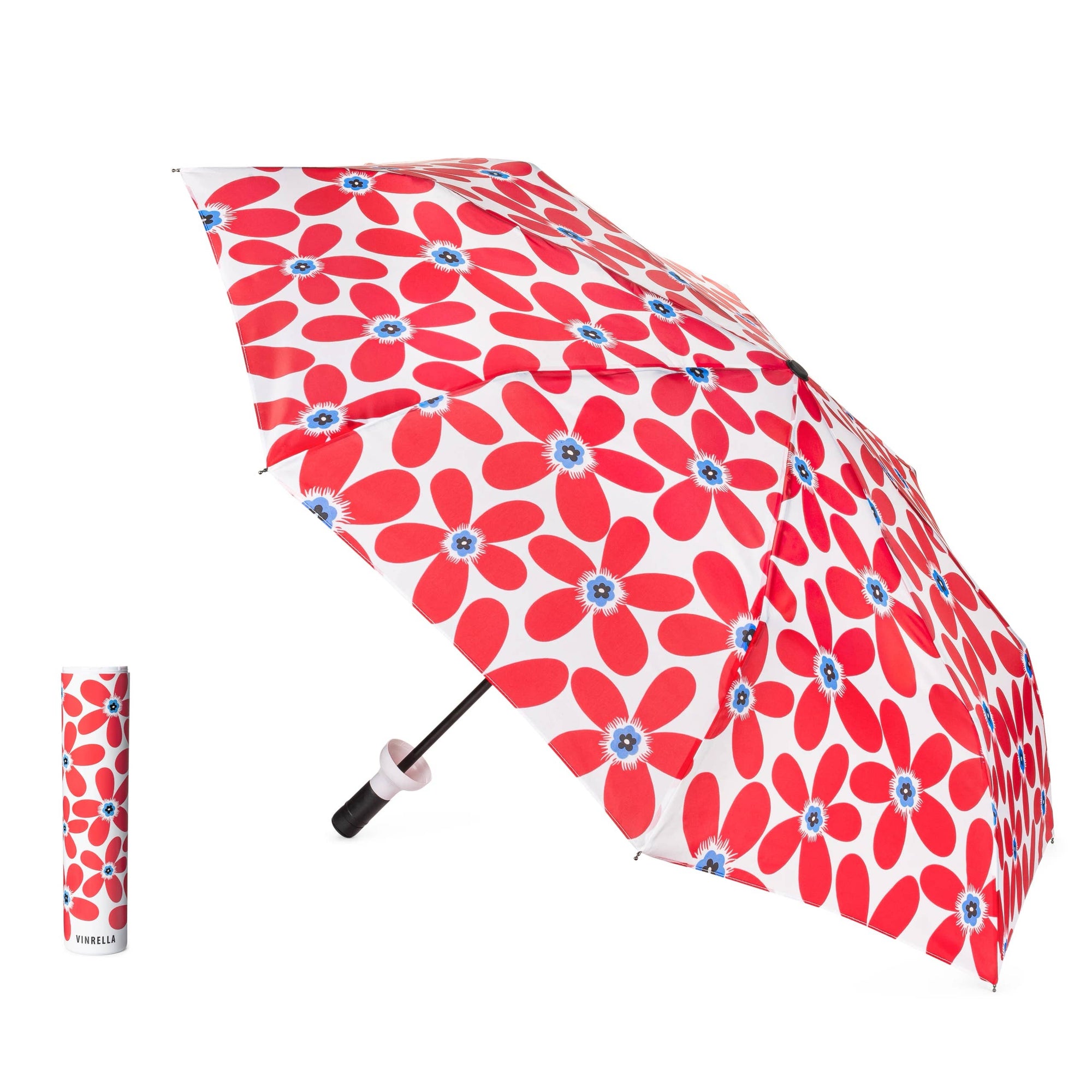 Wine Bottle Umbrella - Cherry Pop Floral