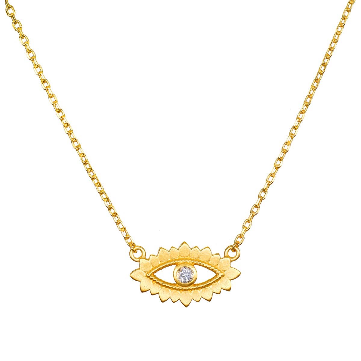 Ignite Intuition White Topaz Evil Eye Necklace