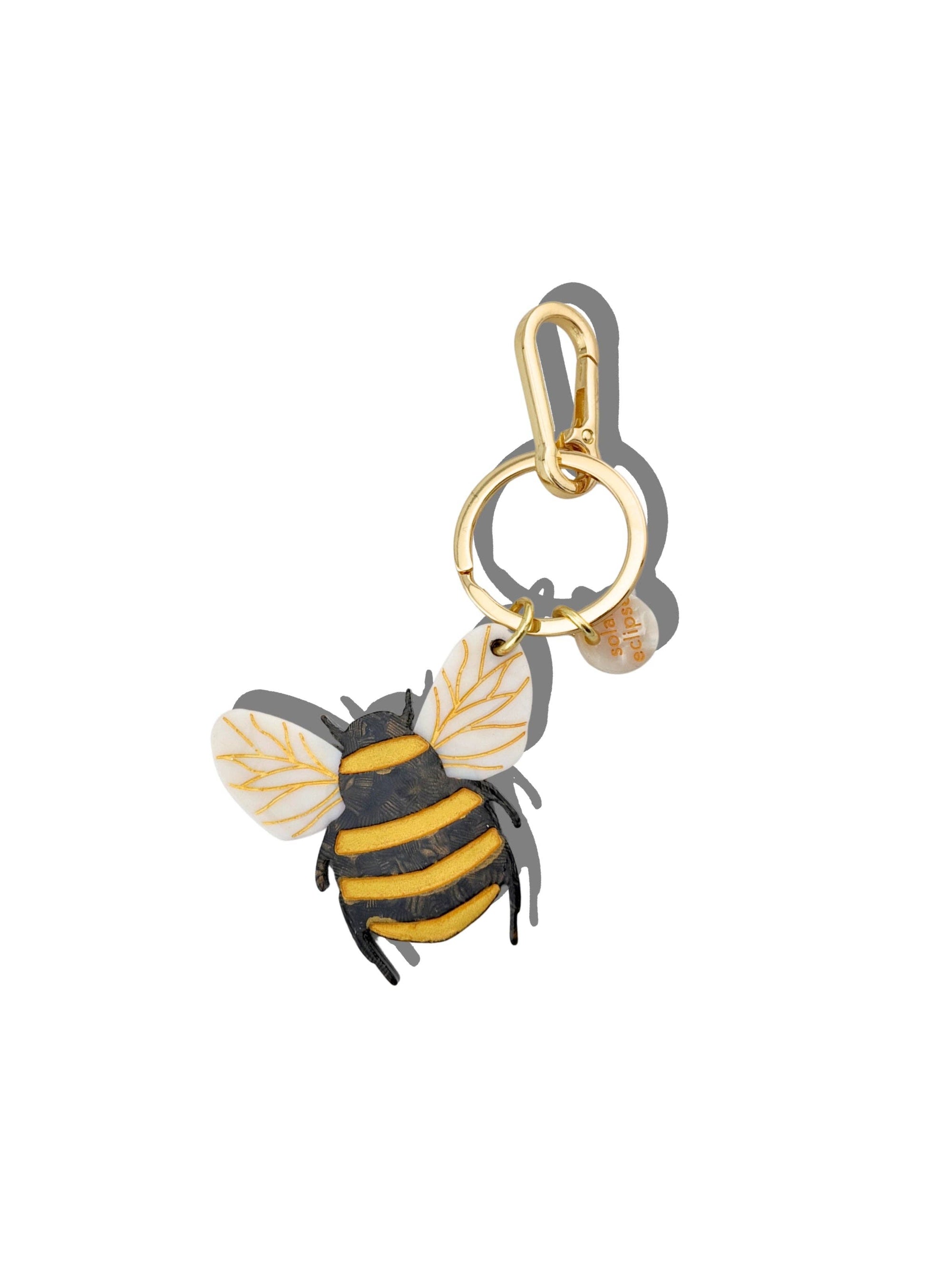 Hand-painted Honey Bee Bag Charm + Keychain