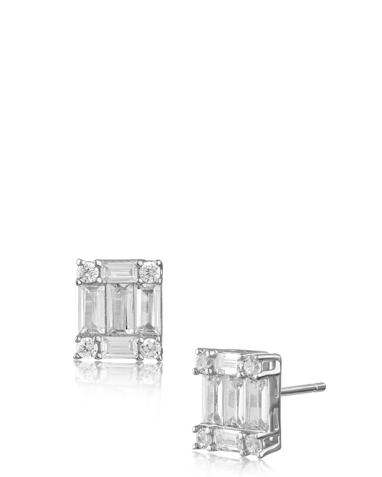 Baguette CZ Stud Earrings