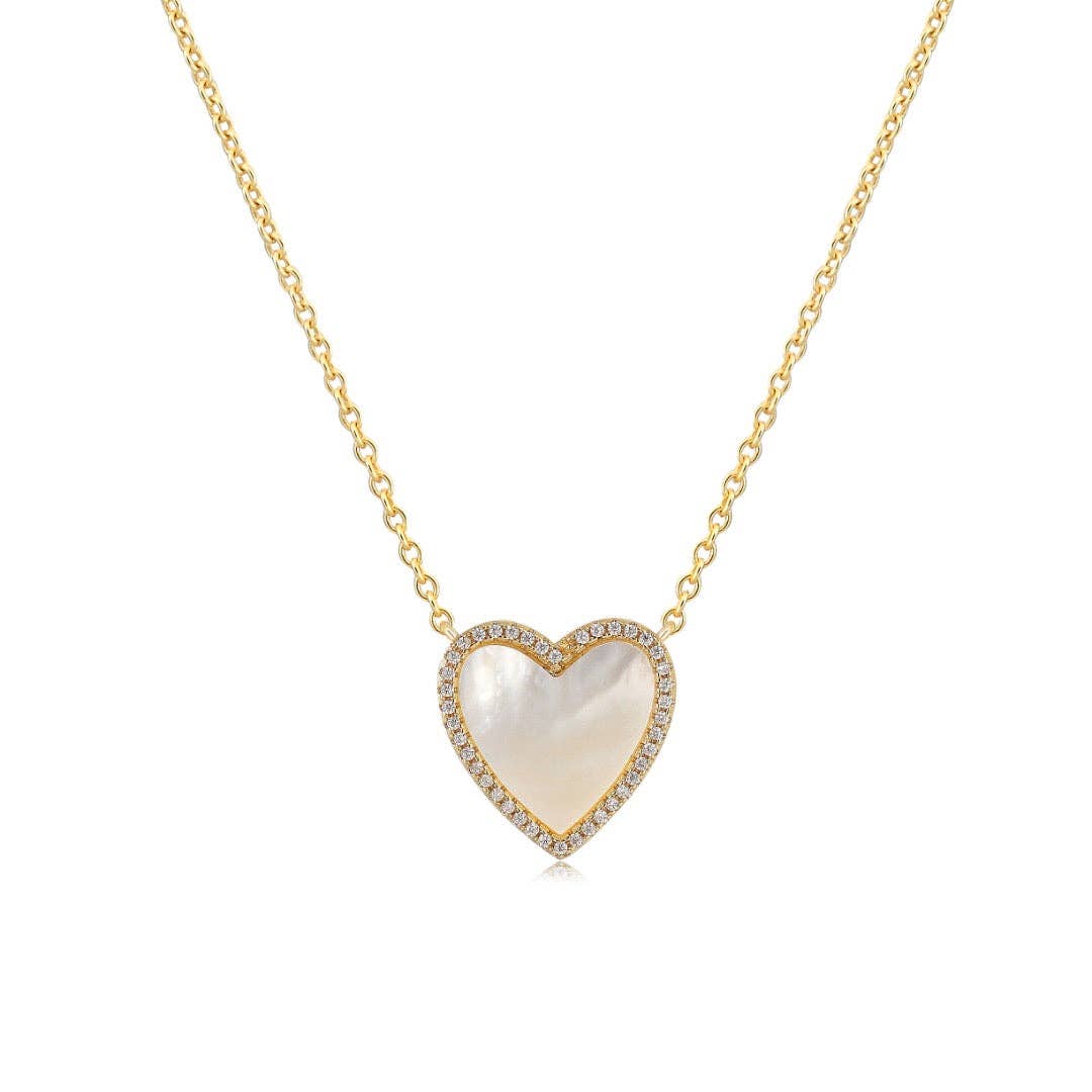 Mother of Pearl Heart Pendant Necklace