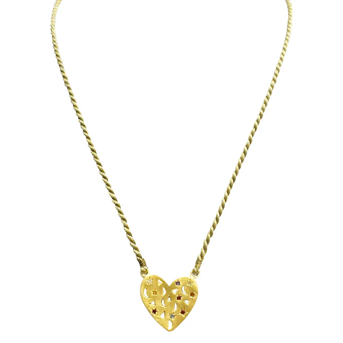 Matte Stone Heart Necklace