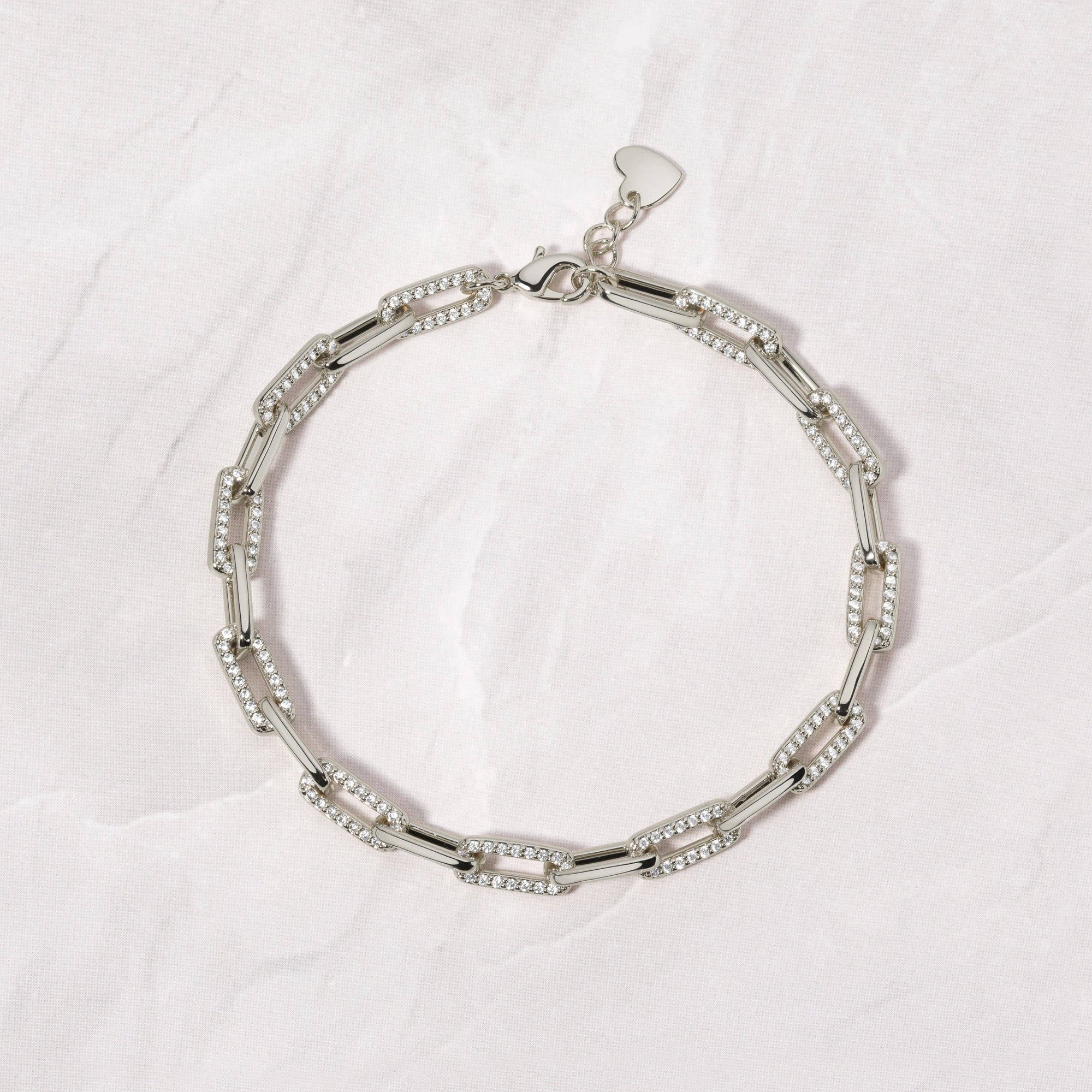 Diamond Paperclip Bracelet