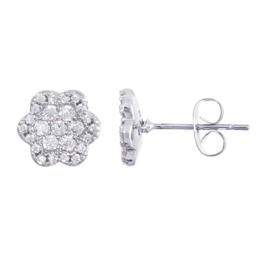 Flower Halo Stud Earrings
