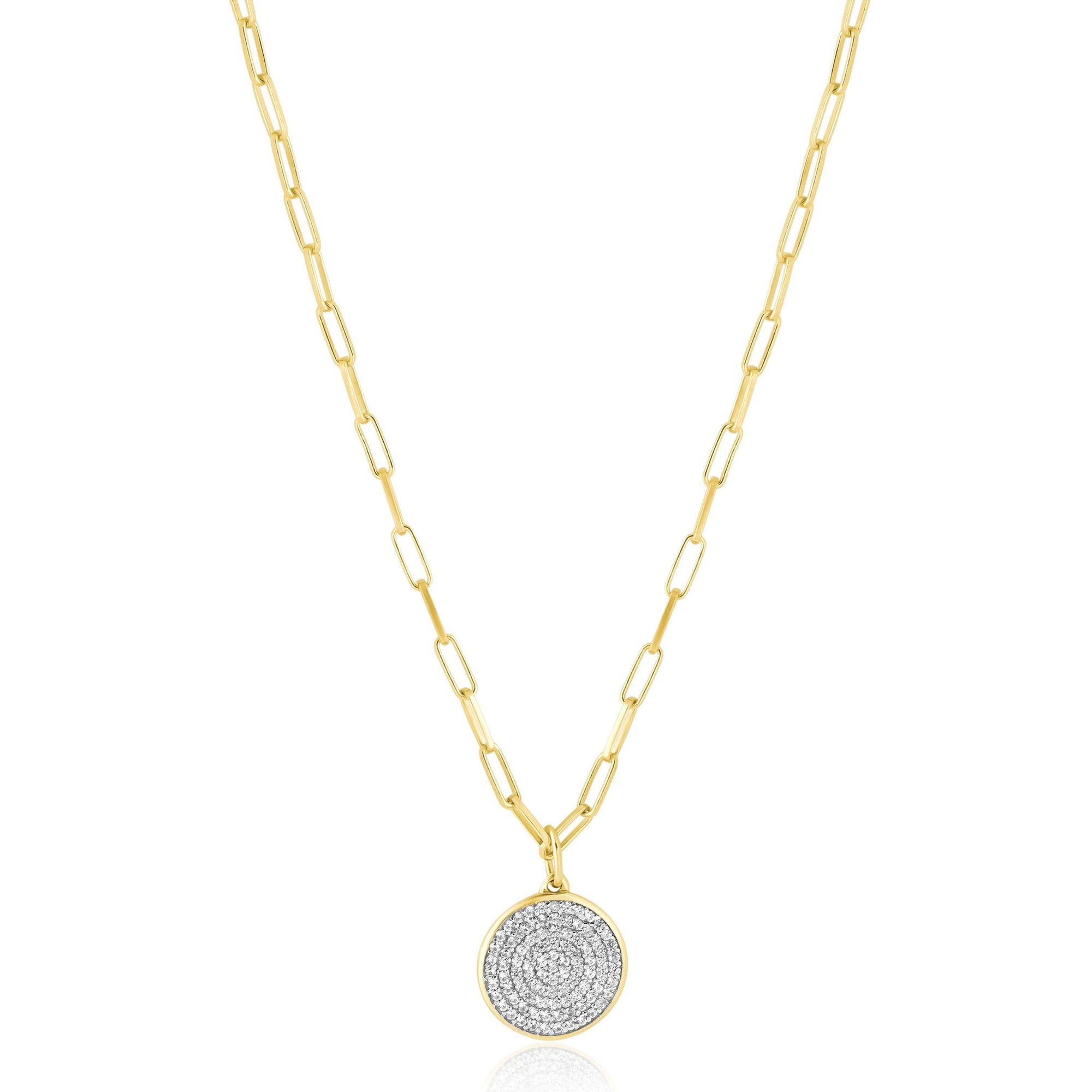 Pave Zircon Disc Necklace