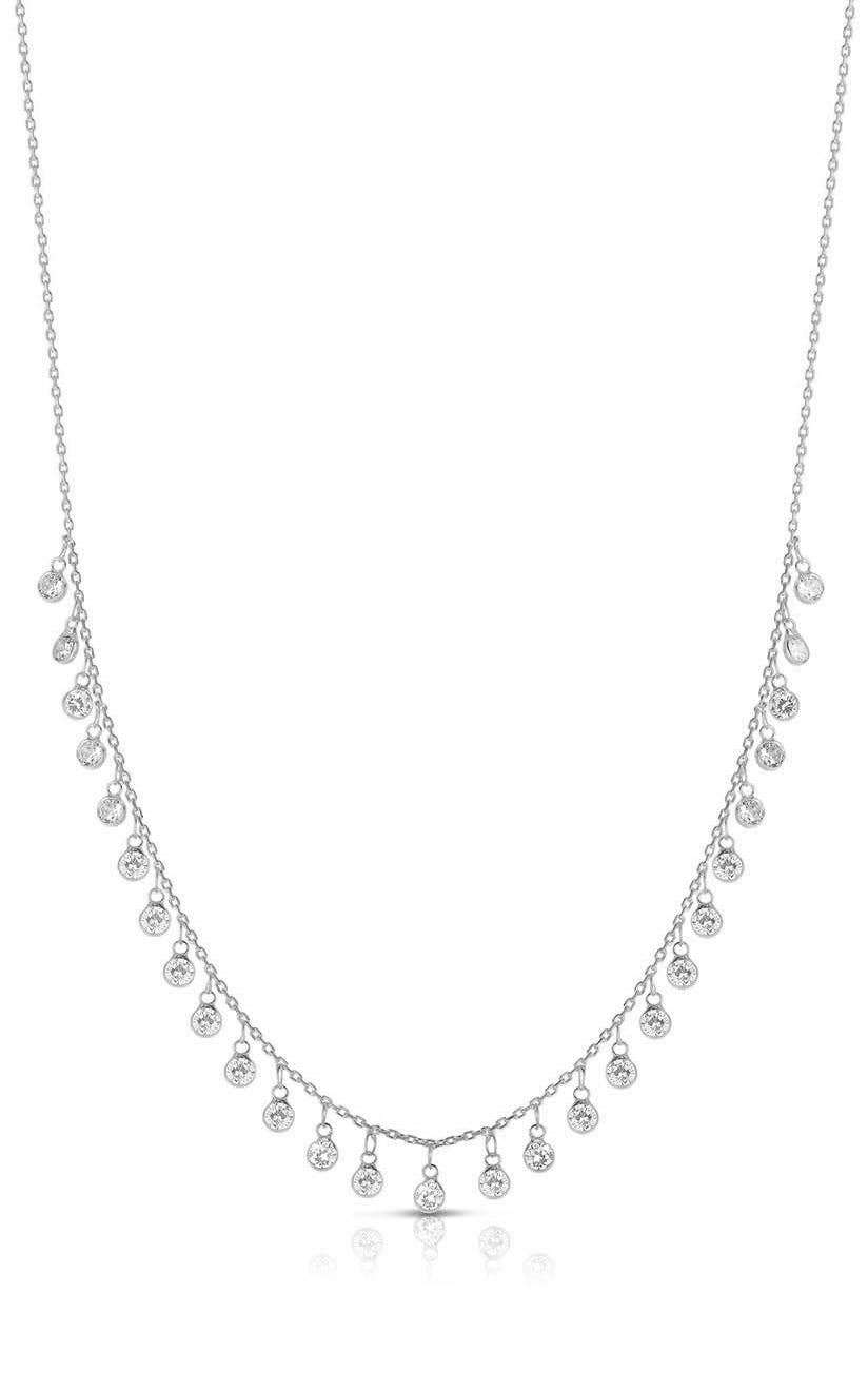 Dangling Bezel CZ Necklace