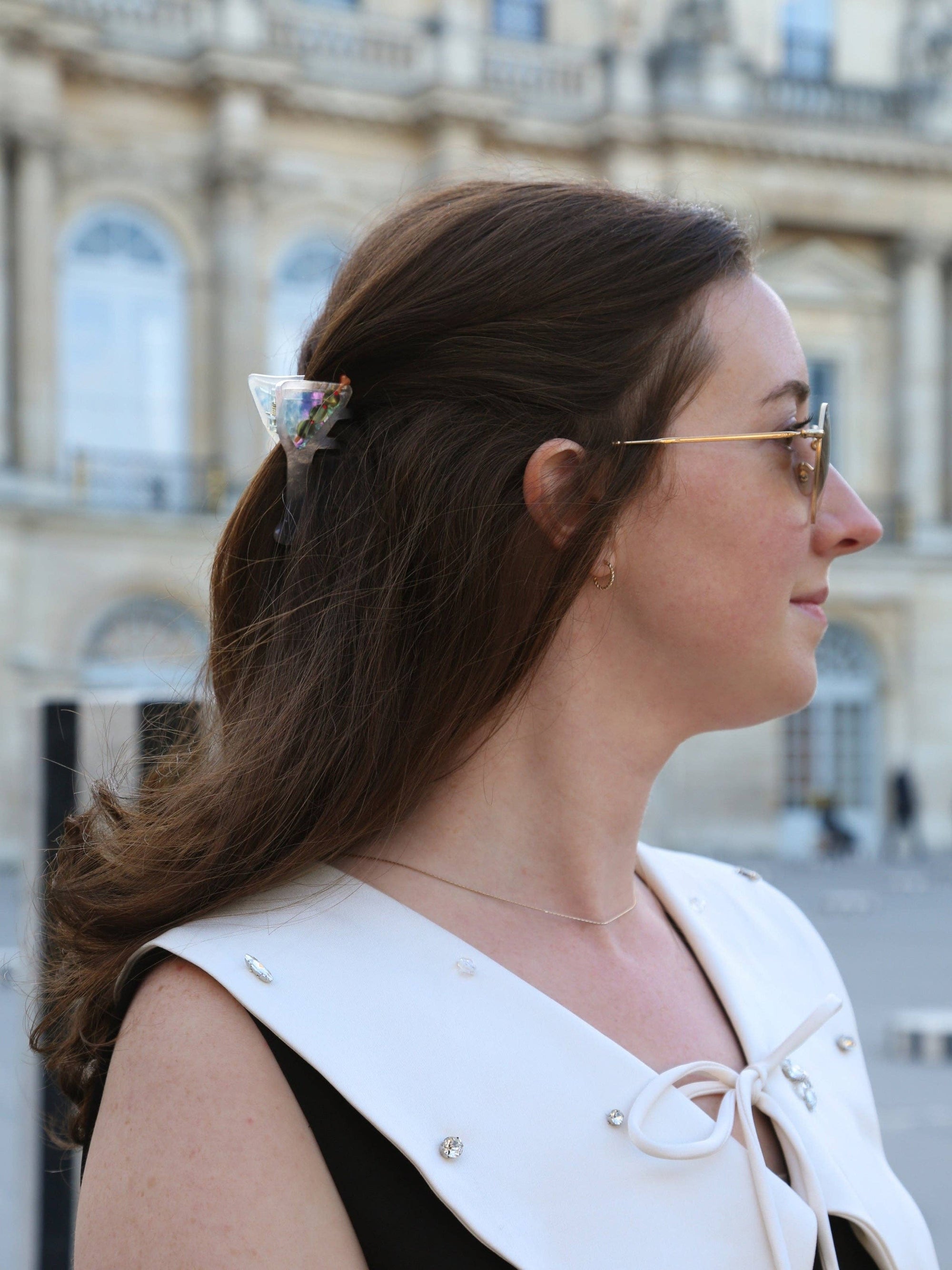 Hand-painted Martini Claw Hair Clip