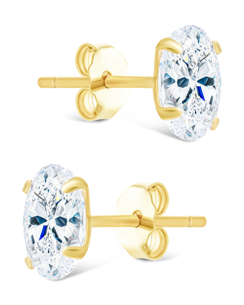 Oval Cut Prong Set Studs