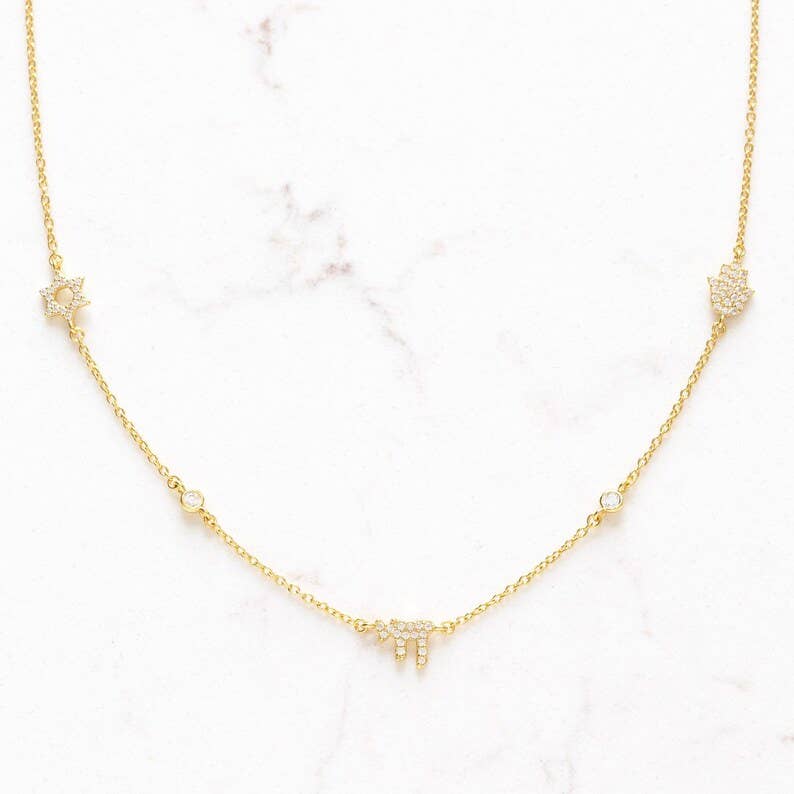 Chai Star of David Hamsa Necklace