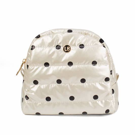 Puffer Cosmetic Bag  - Pearl Polkadot