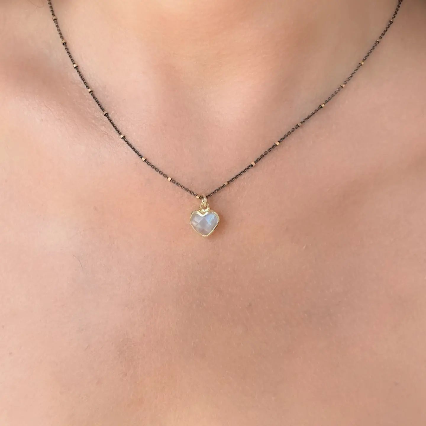 Moonstone Heart Necklace