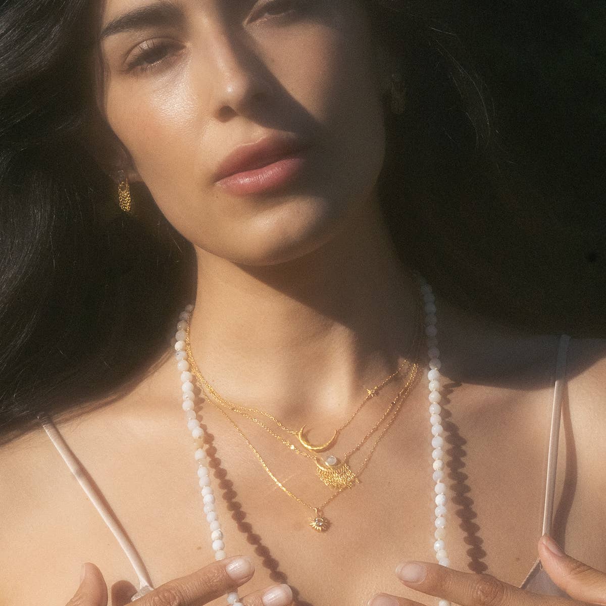 Clarity White Topaz Starburst Necklace