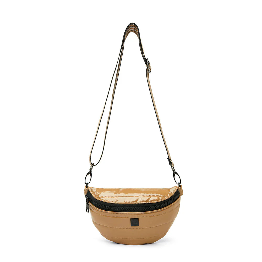 Shining Star Sling Crossbody - Camel Patent