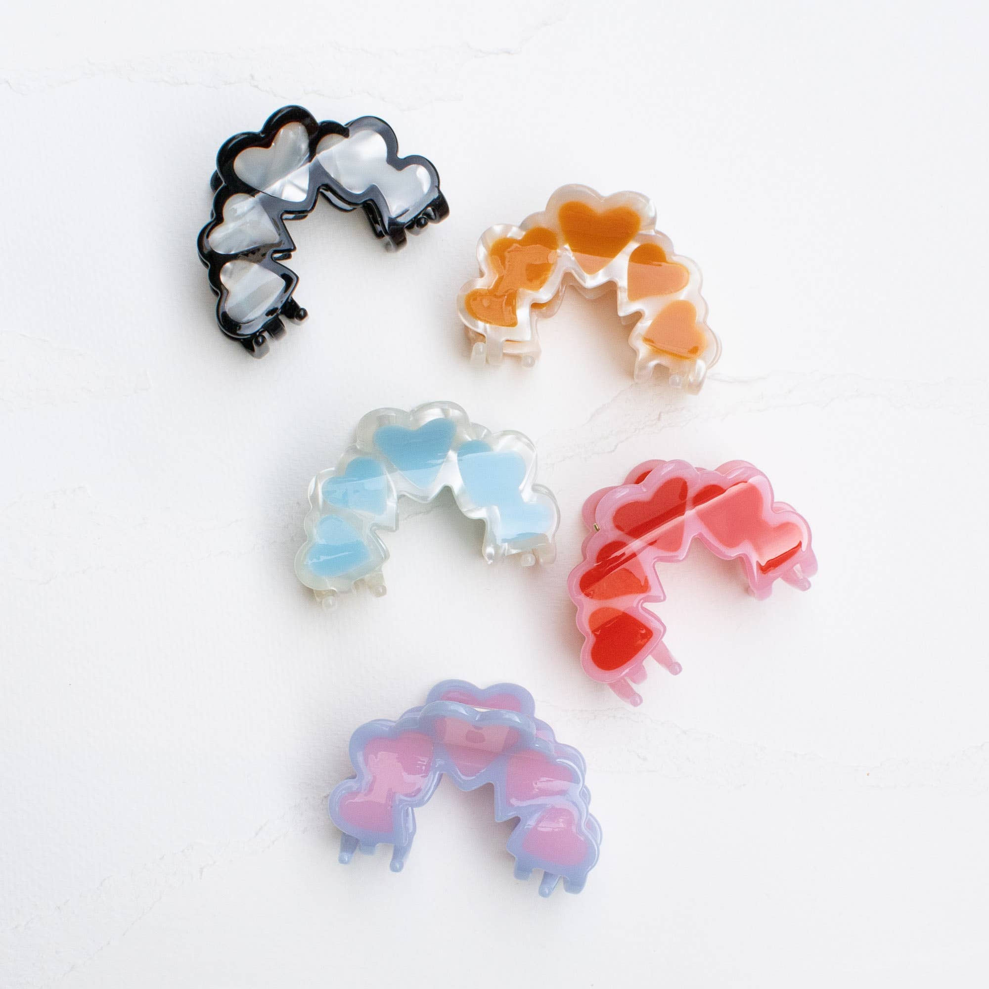 Arched Hearts Hair Claw