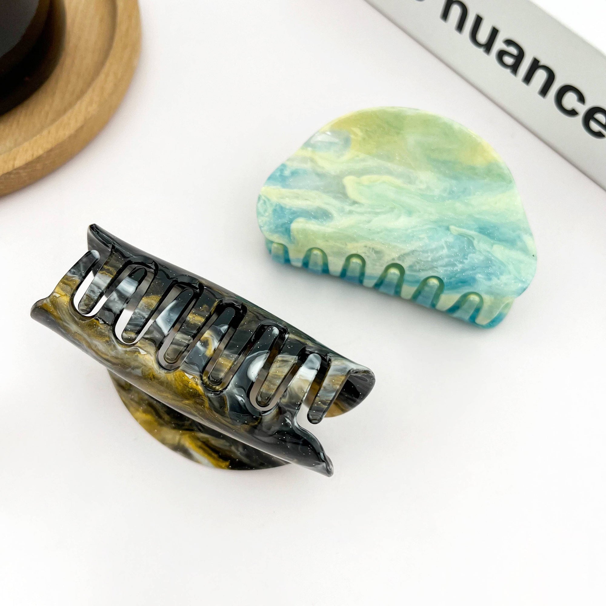 Glitter Half-Moon Claw Clip
