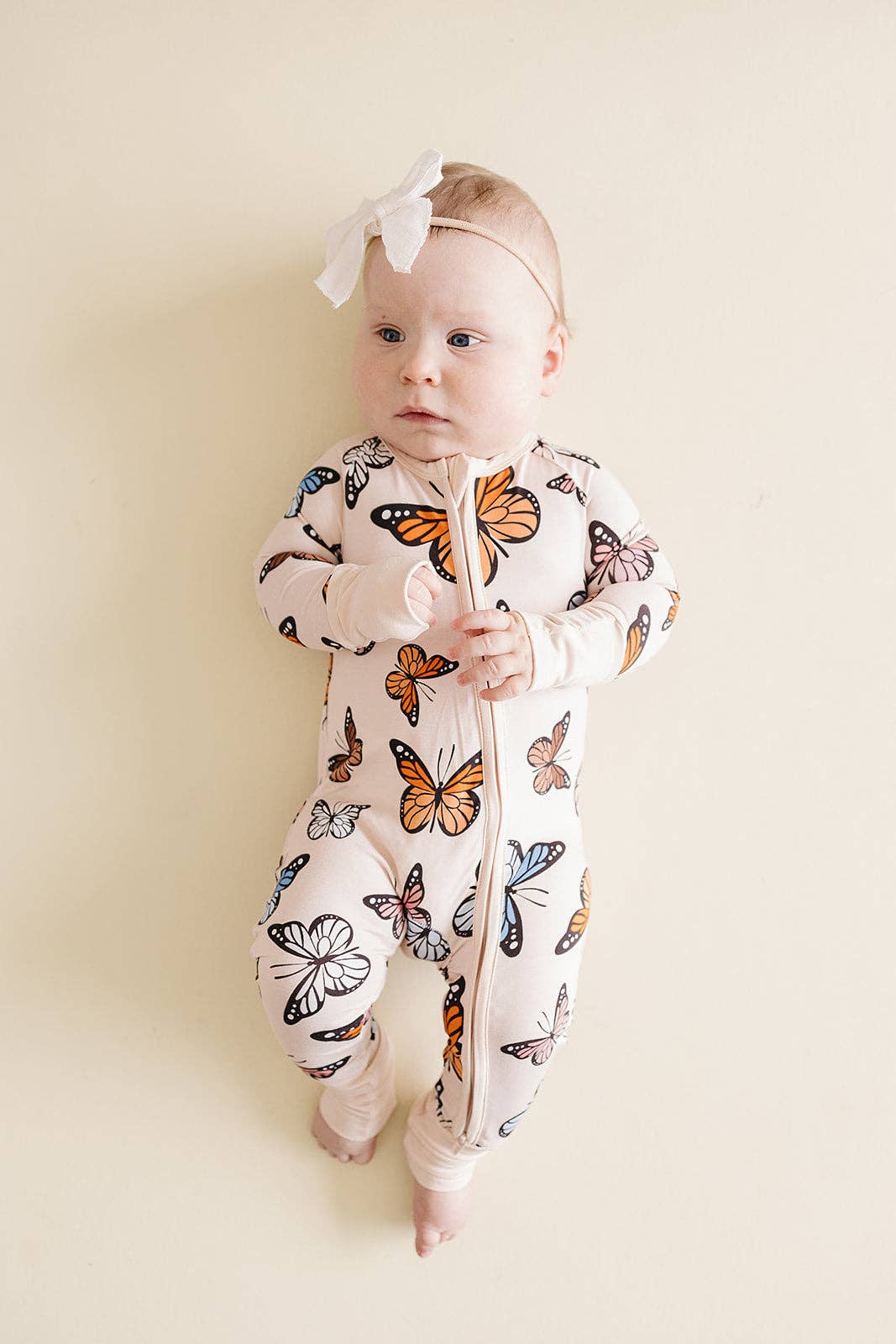 Bamboo Zip Romper | Butterflies