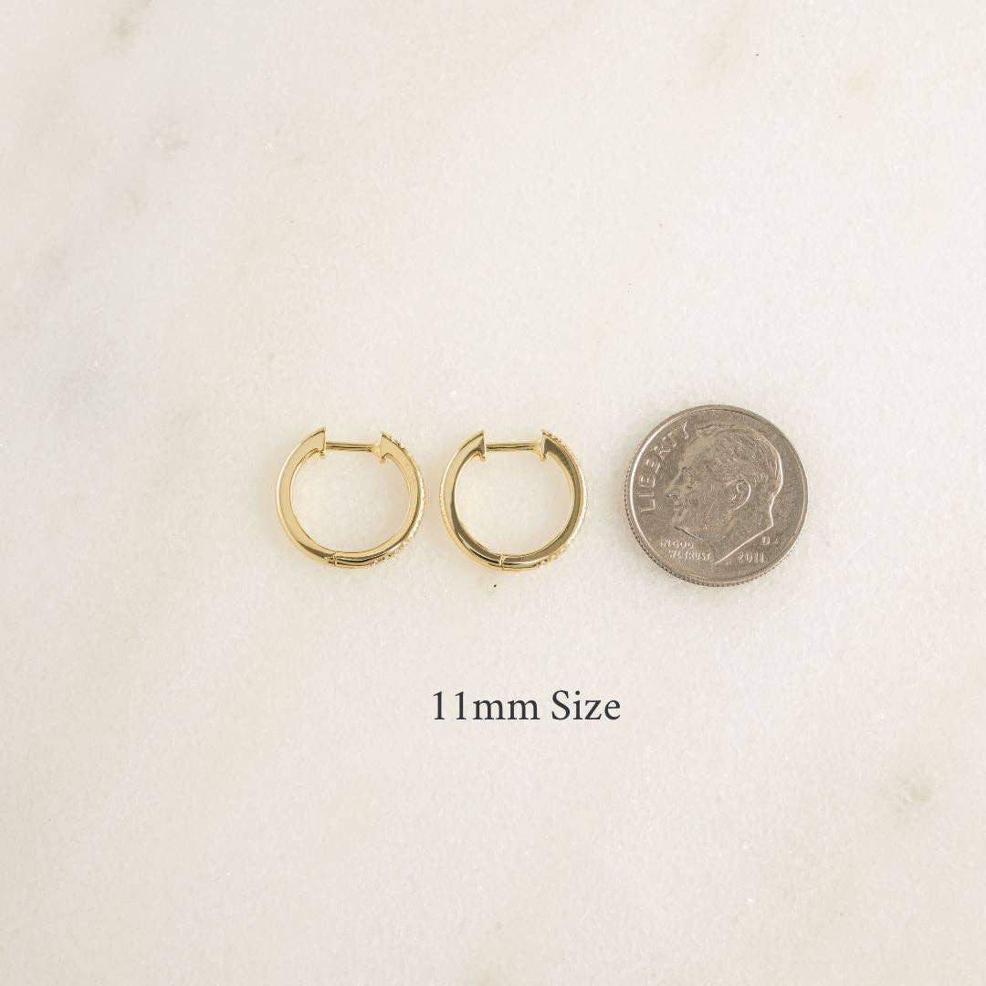 Pavé Huggie Earrings (8mm)