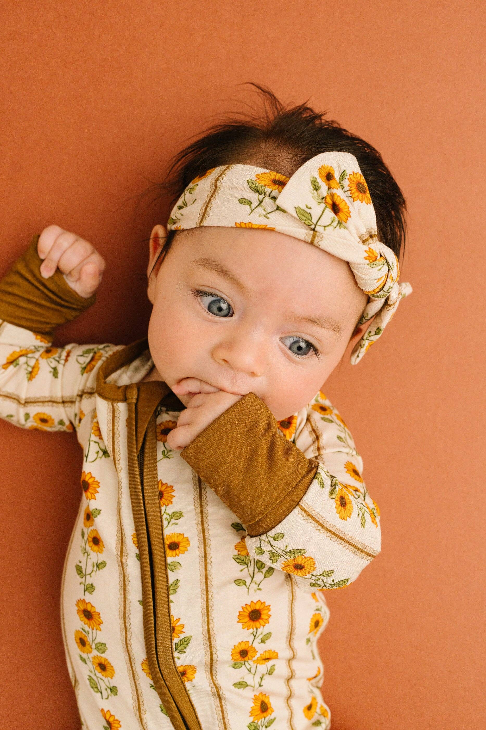 Baby Bamboo Sleeper: Sunflower Stripe