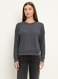 JULIANA CREW NECK RIB MIX TOP
