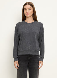 JULIANA CREW NECK RIB MIX TOP