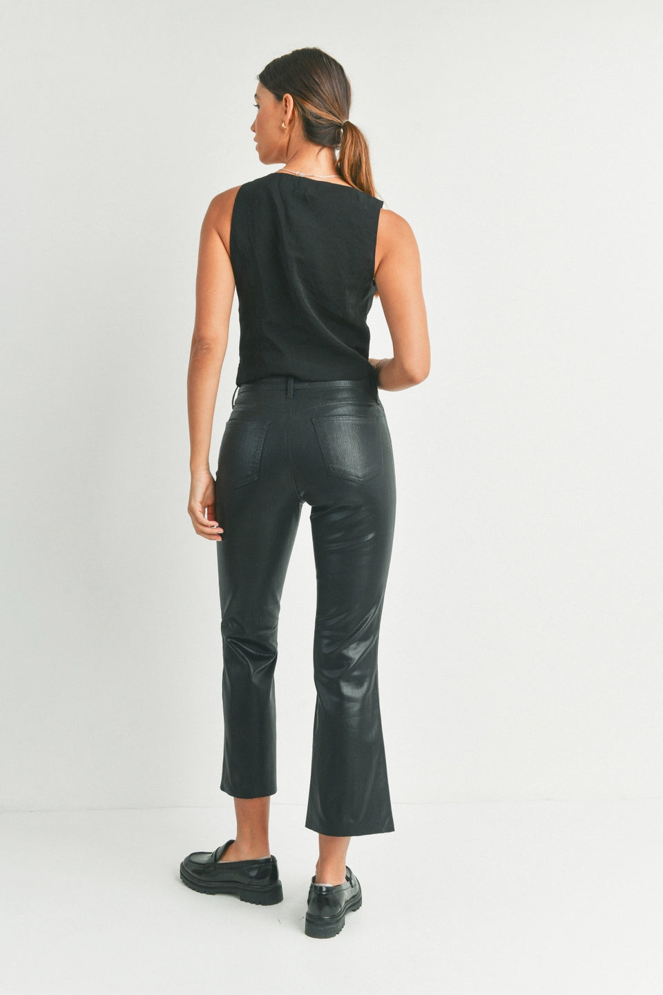 Coated Cropped Kick Flare