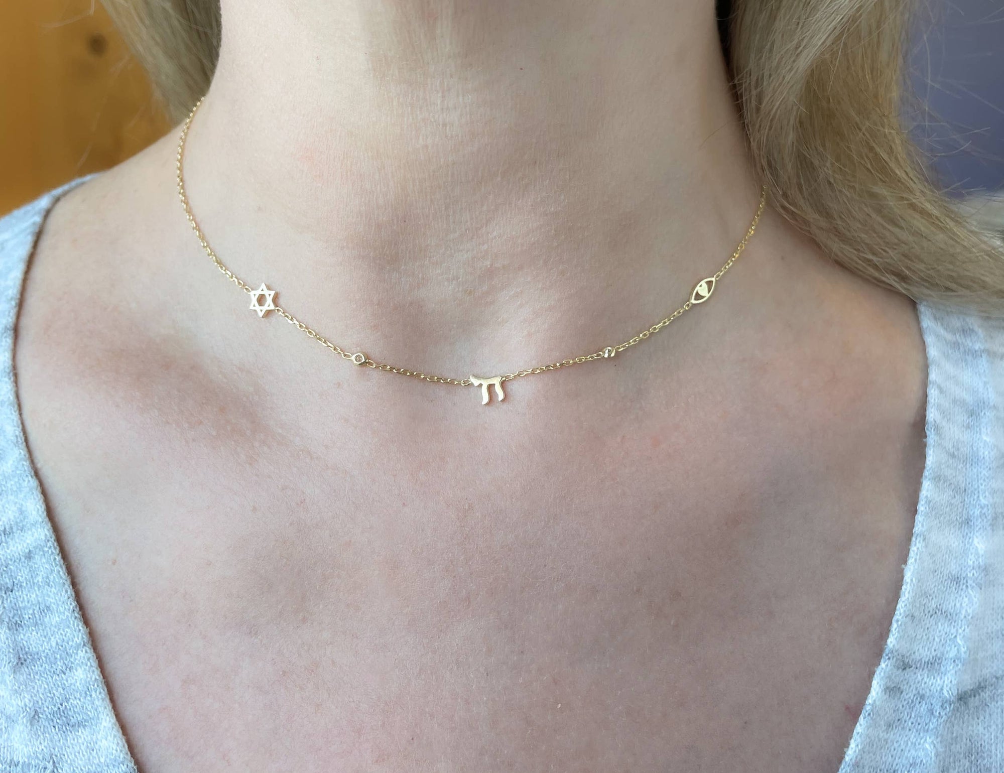 Gold Judaica Necklace