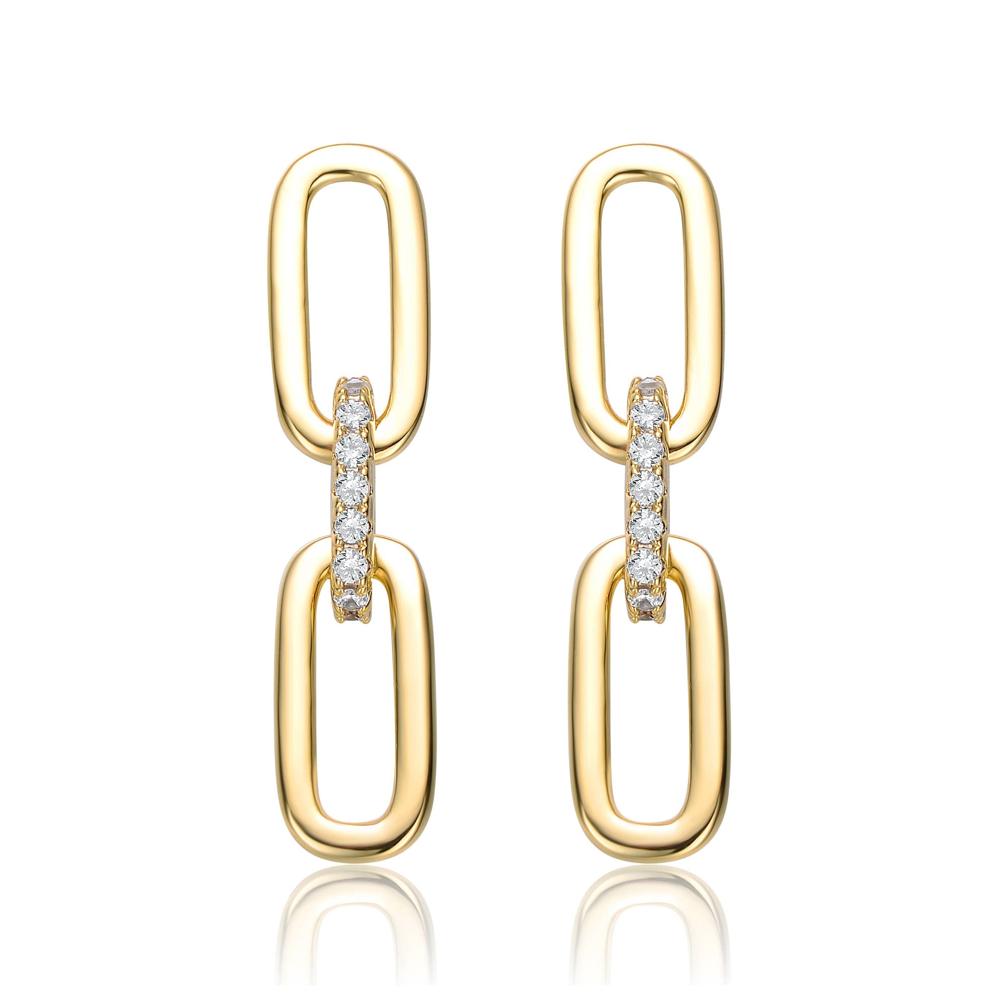 14K Triple Chain Drop Earrings