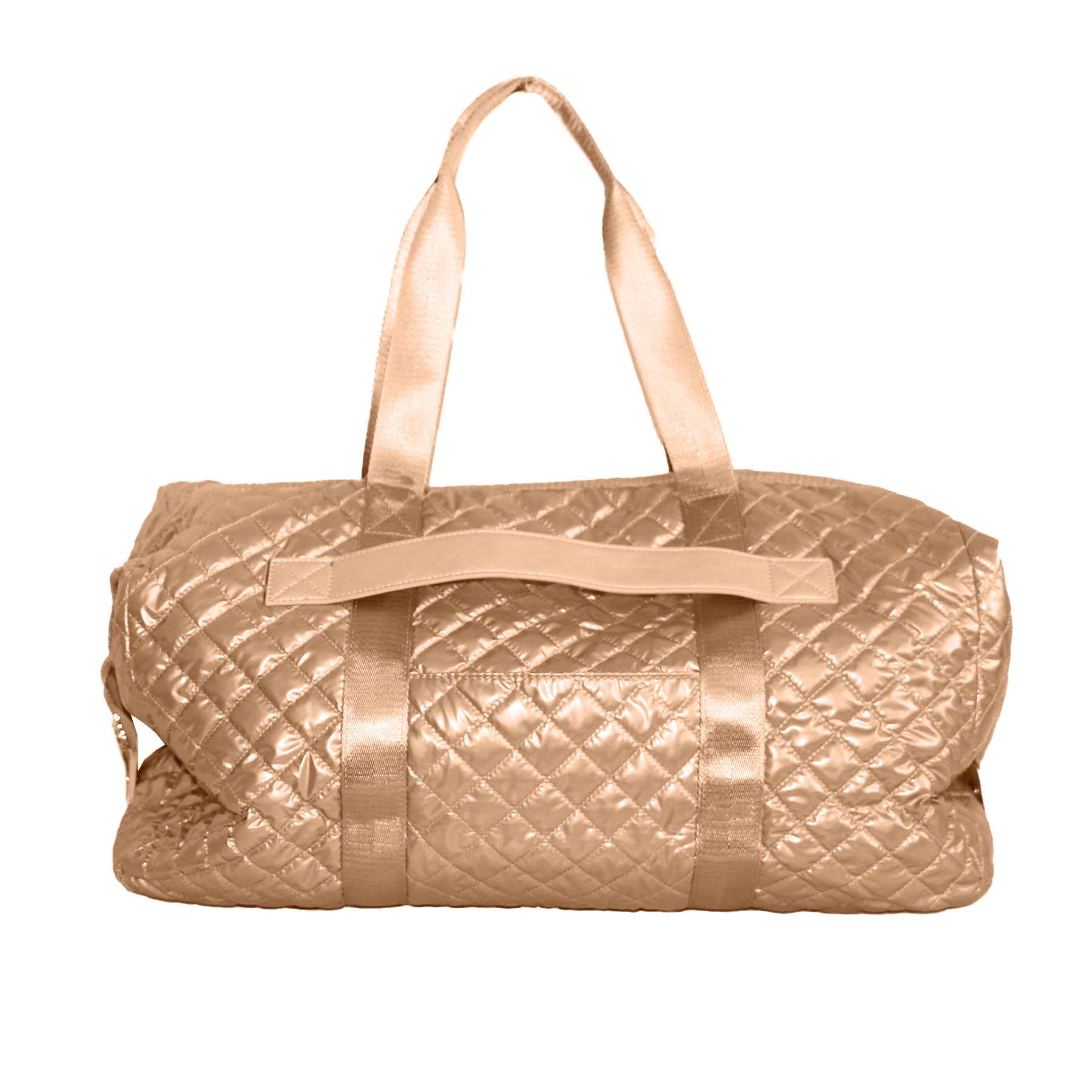 Quilted Diamond Weekender Bag - Glossy Copper