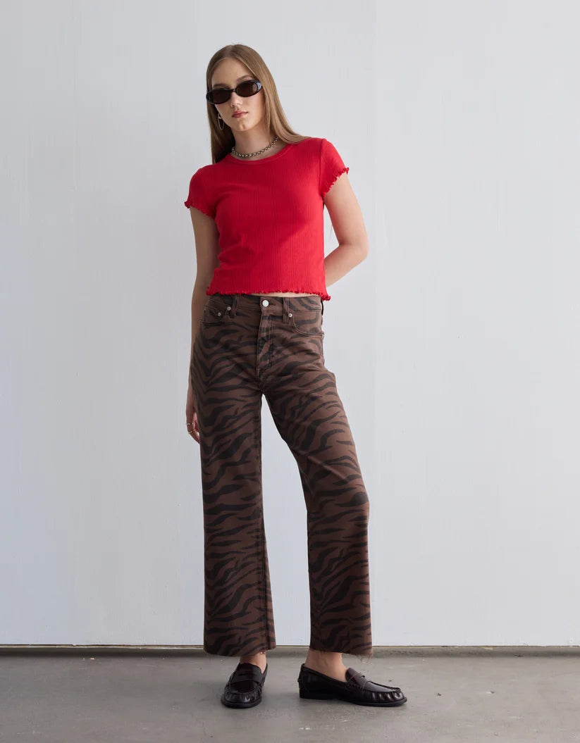 Desert Zebra High Rise Ankle Jean