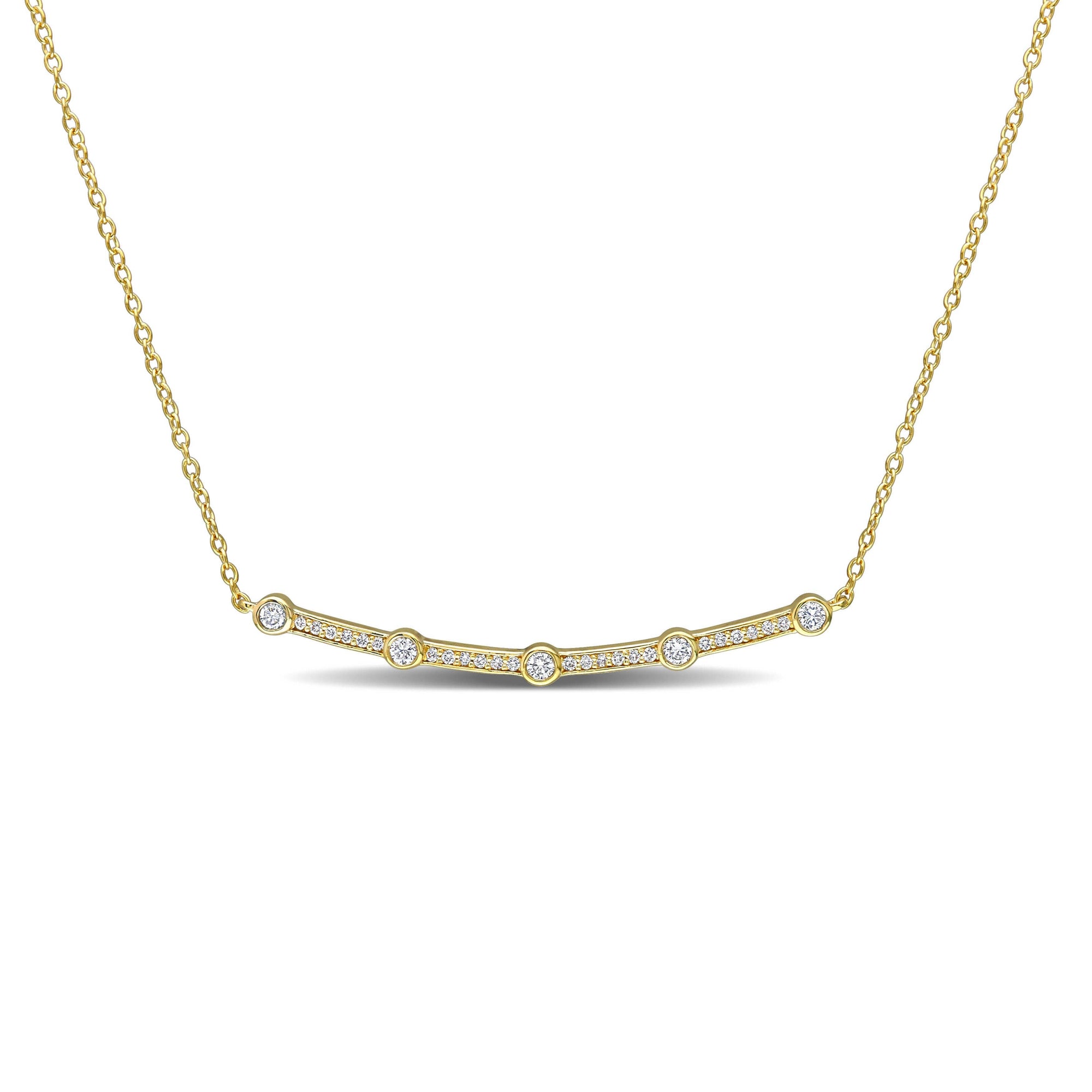 Diamond Curve Bar Necklace