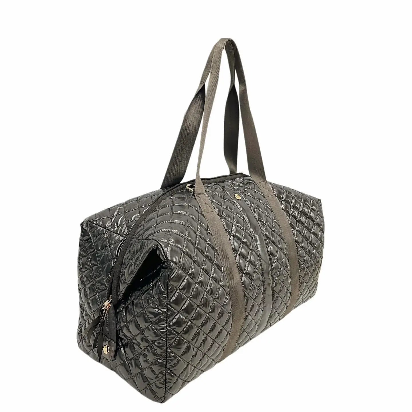 Quilted Diamond Weekend Bag - Espresso