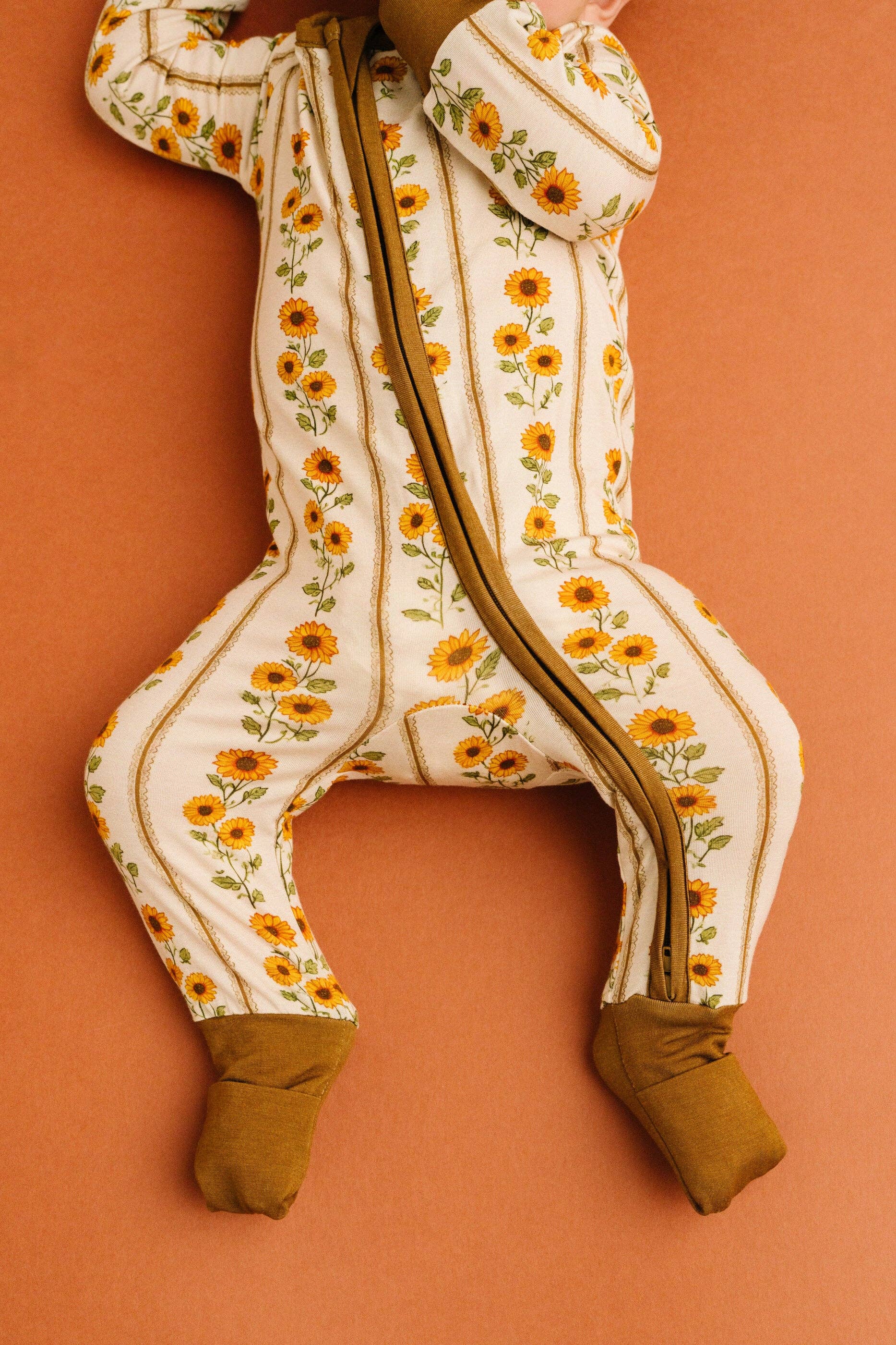 Baby Bamboo Sleeper: Sunflower Stripe
