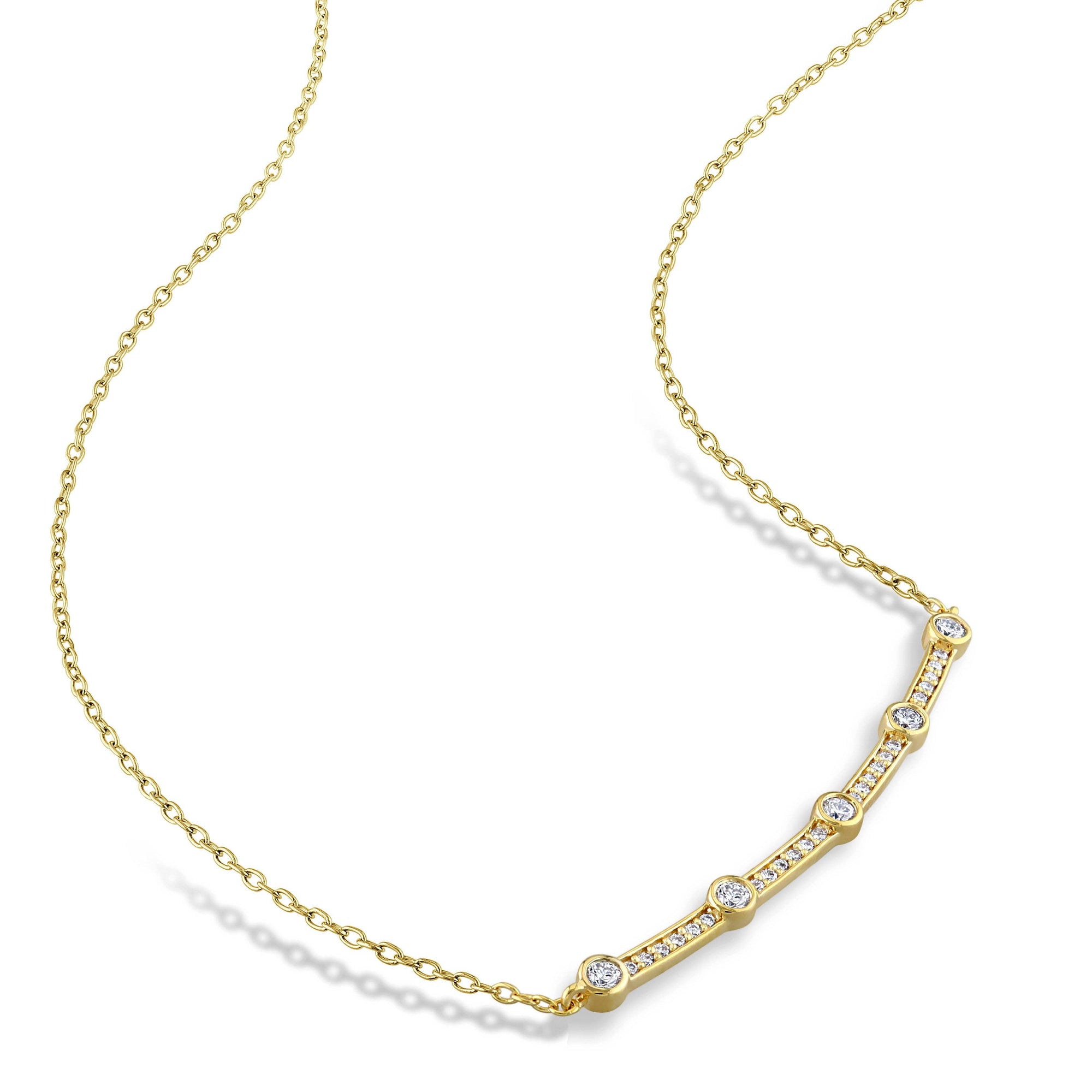 Diamond Curve Bar Necklace