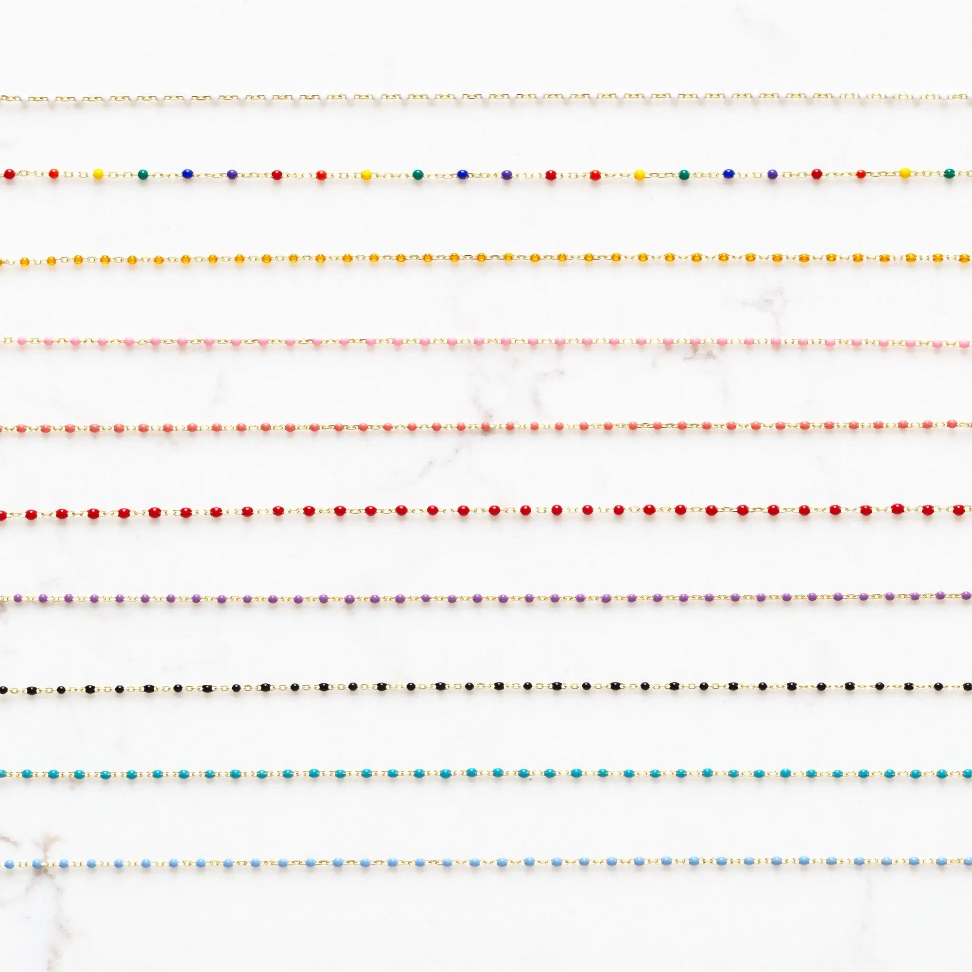 Star of David Enamel Beaded Necklace