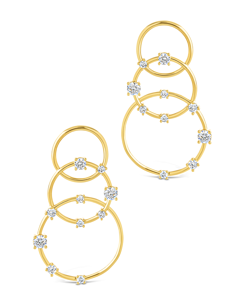 Triple CZ Drop Earrings