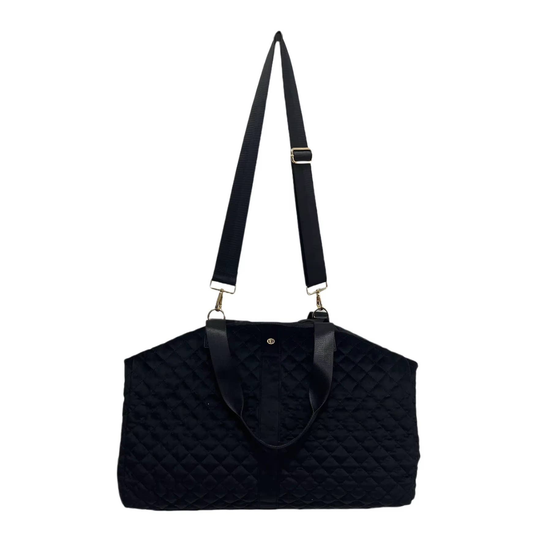 The Quilted Diamond Weekender Bag  - Black Velvet