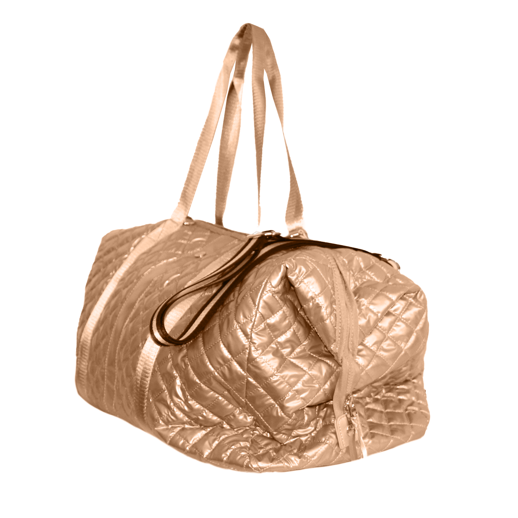 Quilted Diamond Weekender Bag - Glossy Copper