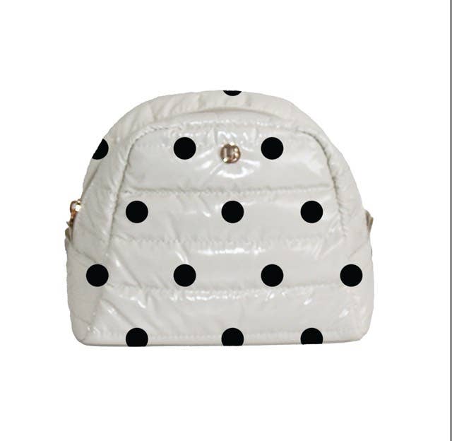 Puffer Cosmetic Bag  - Pearl Polkadot