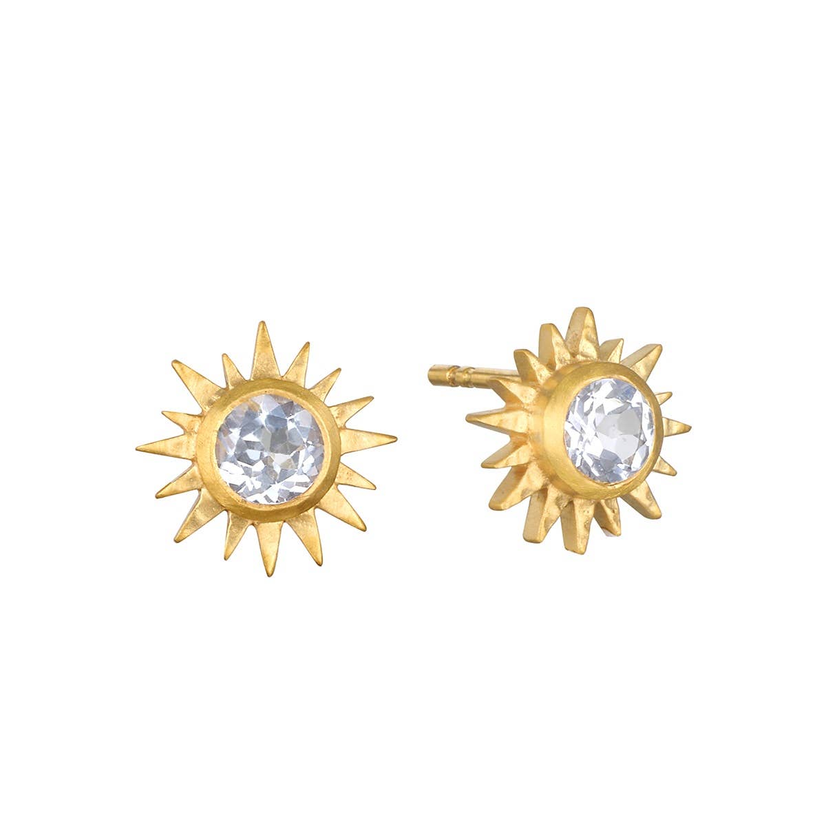 White Topaz Starburst Studs