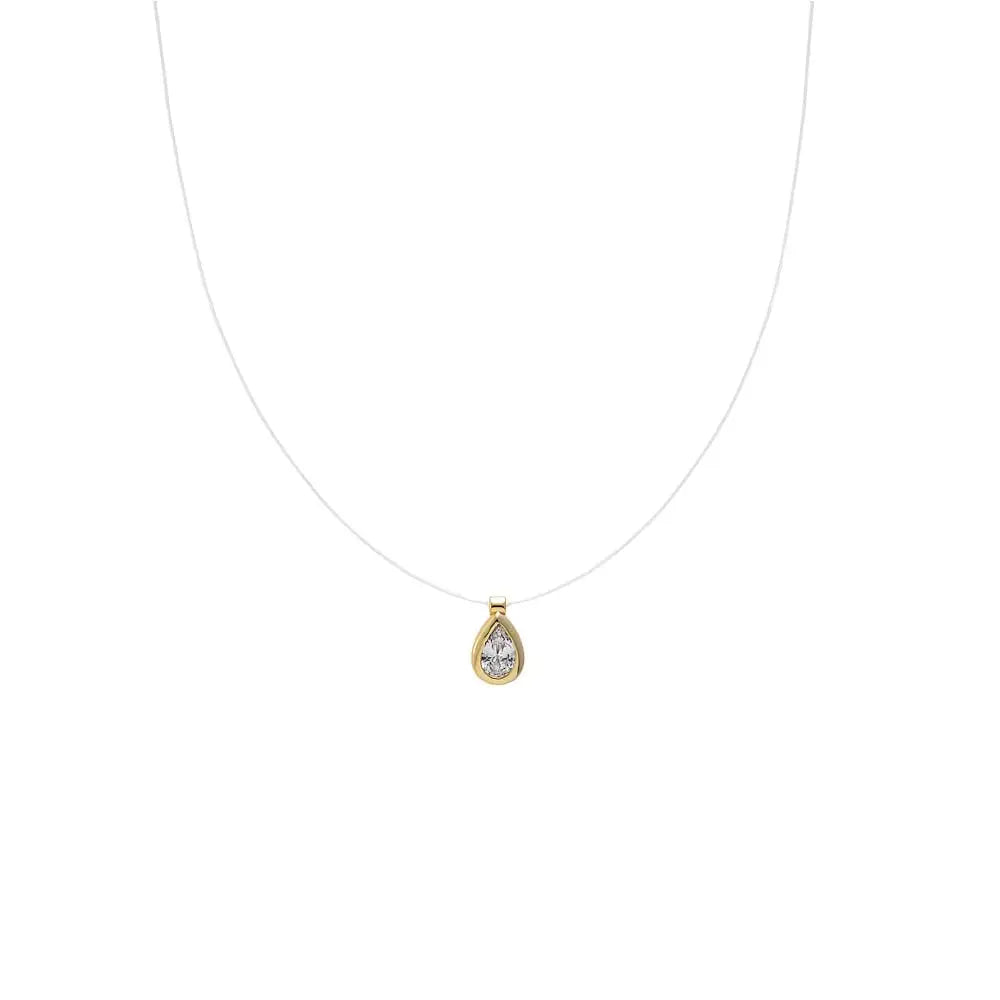 Cz Bezel Illusion Cord Necklace