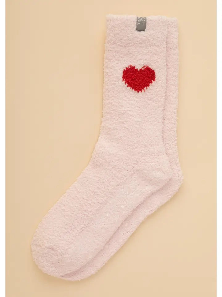 Marshmallow Crew Socks - Solo Heart