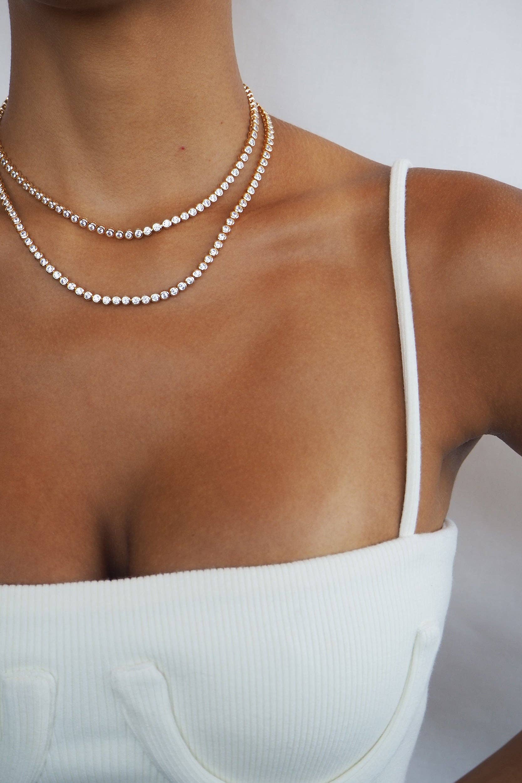 Classic Bezel Tennis Necklace