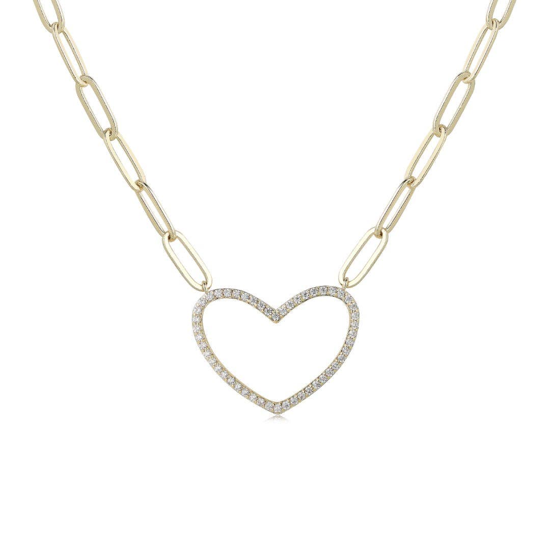 Paper Clip Heart Necklace